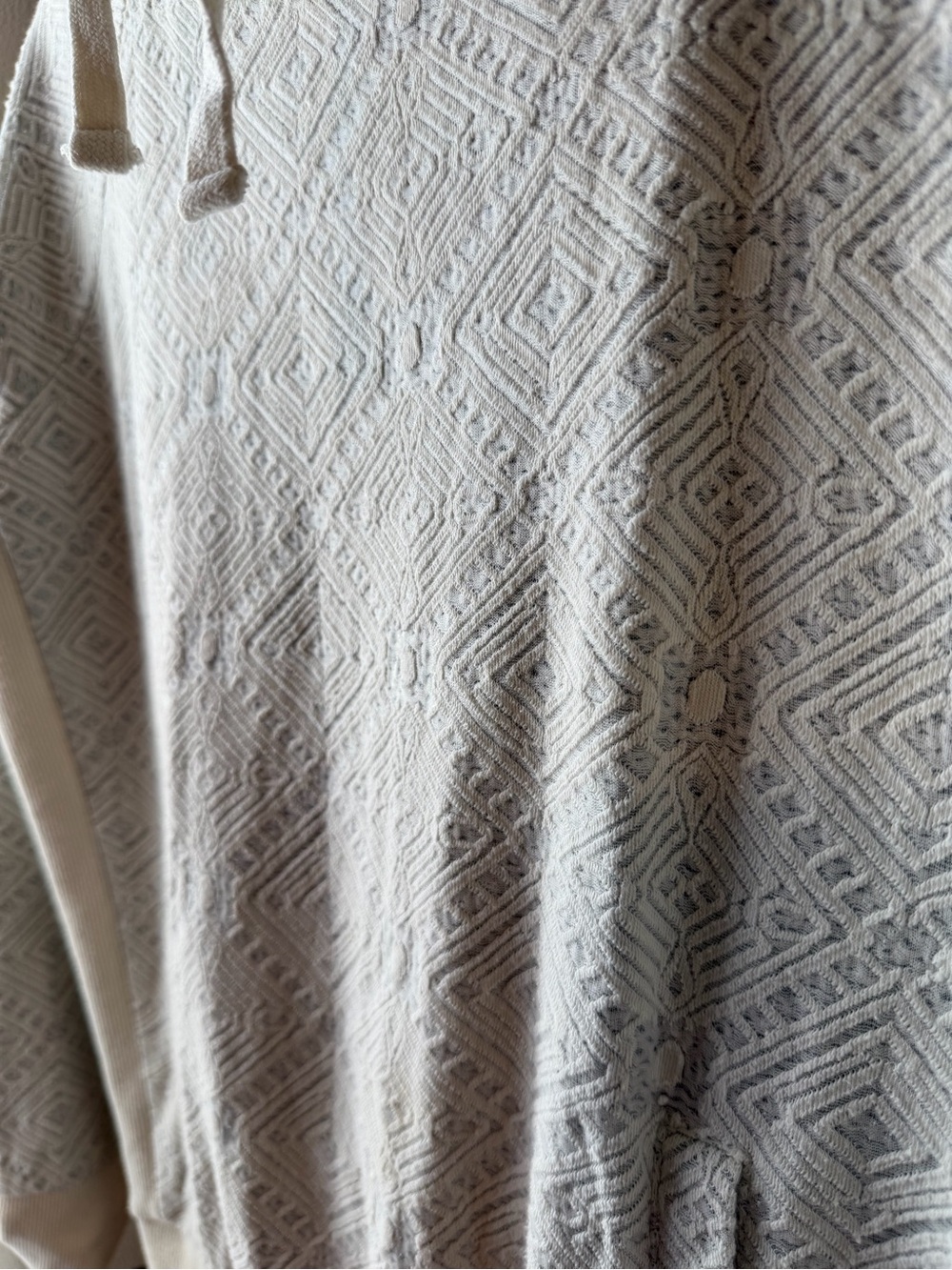 PrAna Women's Cream Textured mock neck sweatshirt - Picture 2 of 4